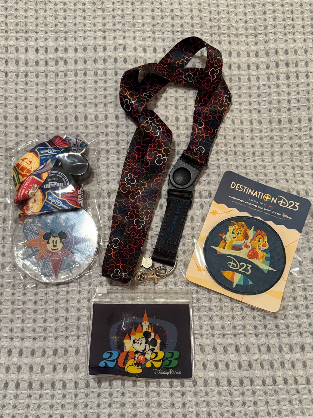 Disney Souvenir/Memorabilia Lot of 3, Mickey Mouse Lanyards, Chip & Dale Patch!